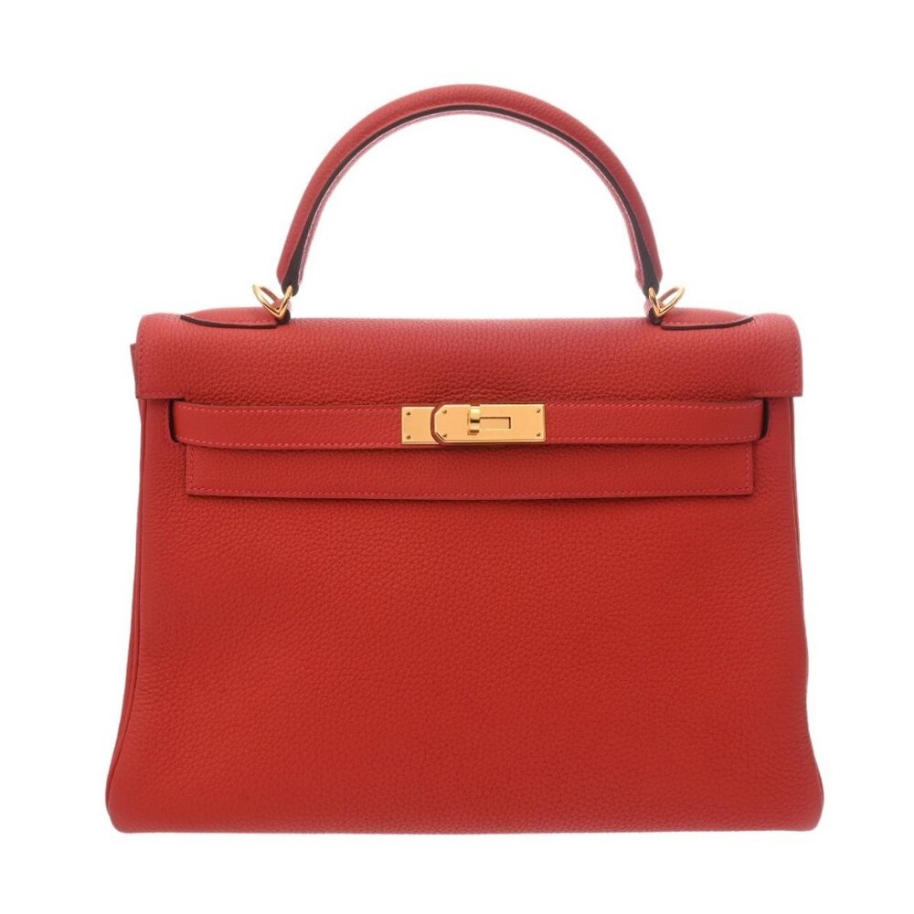 HERMES Kelly 32 Inner stitch 2WAY Rouge tomato hand bag